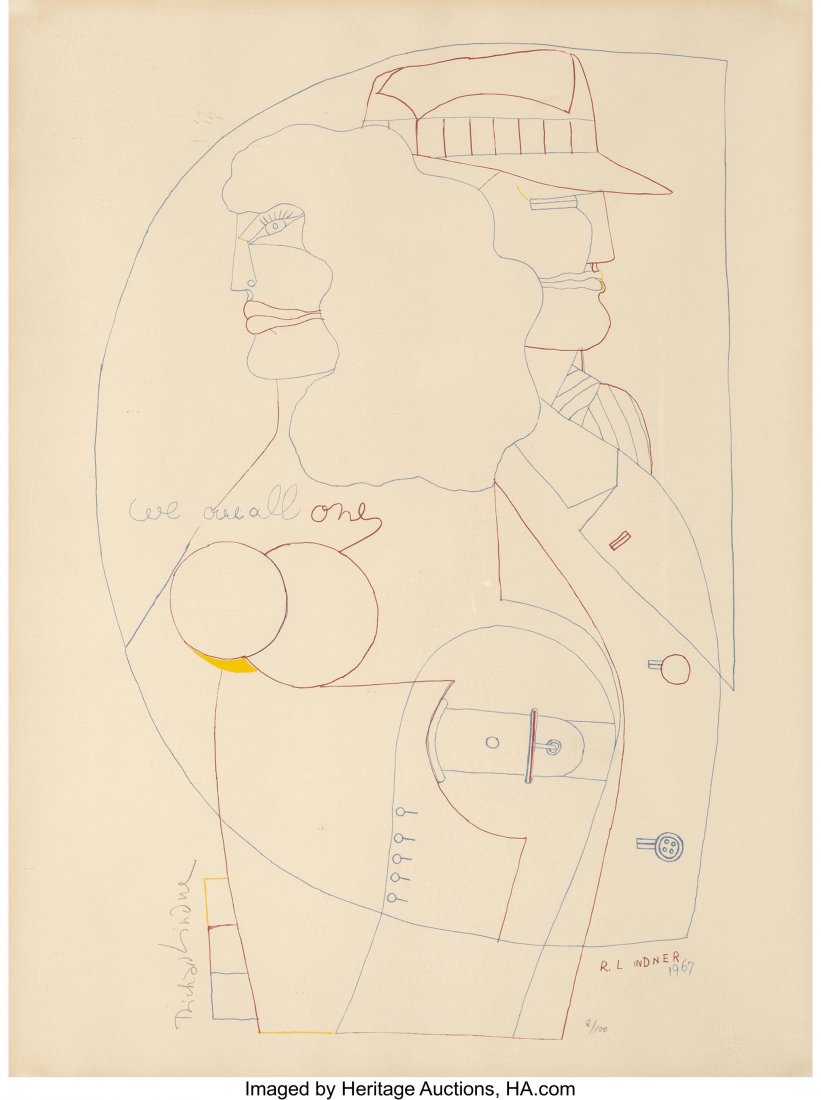 Richard Lindner (American, 1901-1978) We are all: Richard Lindner (American, 1901-1978)We are all One, from Portfolio 9</