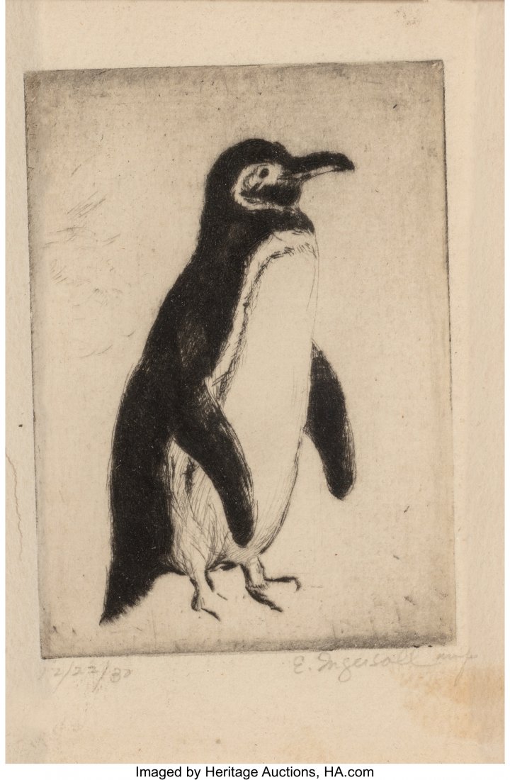 Eleanor Ingersoll Maurice (American, 1901-2001) : Eleanor Ingersoll Maurice (American, 1901-2001) Magellanic Penguin, c. 1930 E