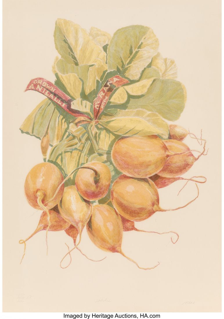 Don Nice (American, b. 1932) Radishes, 1974 Lith: Don Nice (American, b. 1932)Radishes, 1974Lithograph in colors on paper