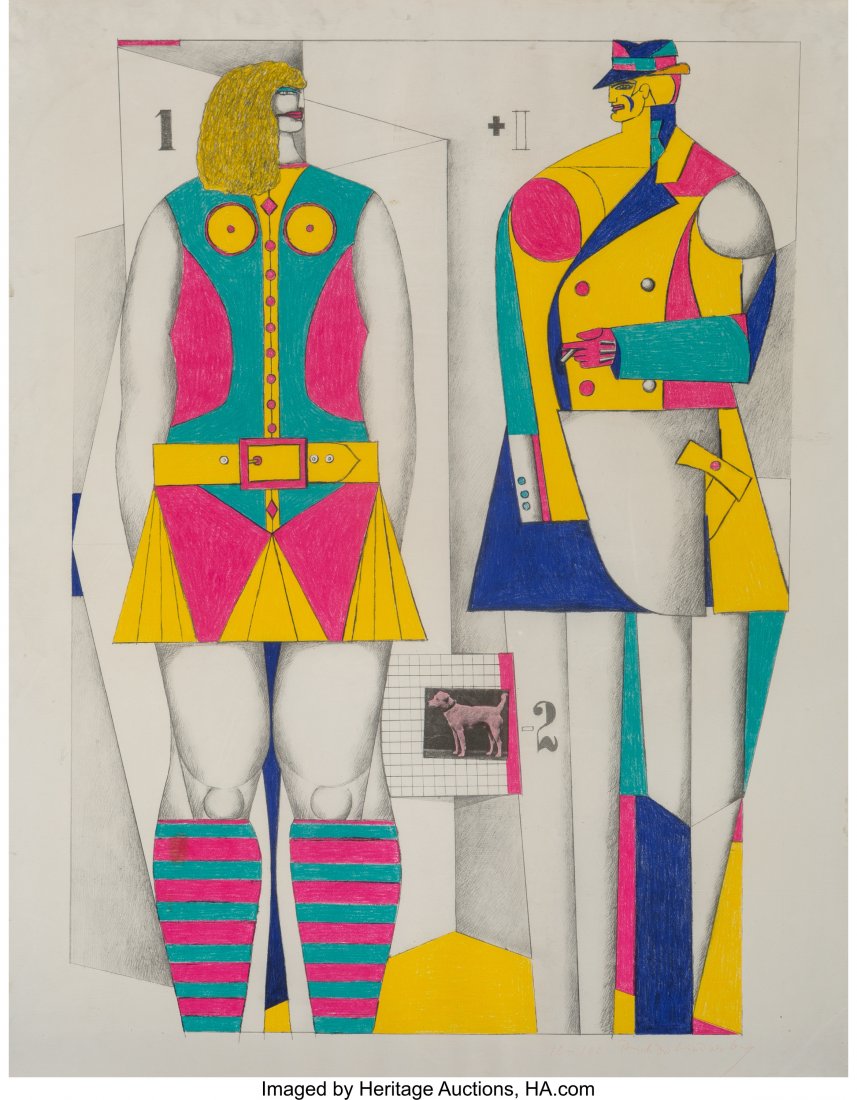 Richard Lindner (American, 1901-1978) 1+1-2, 196: Richard Lindner (American, 1901-1978)1+1-2, 1967Lithograph in colors on pap