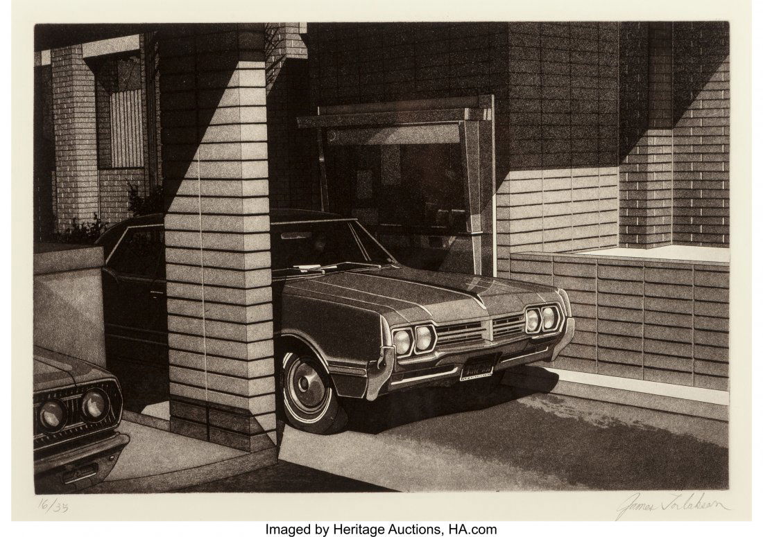 James Torlakson (b. 1951) Drive-Up Teller, 1972: James Torlakson (b. 1951)Drive-Up Teller, 1972Aquatint on paper10 x 15