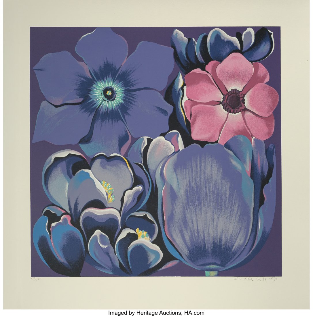 Lowell Nesbitt (American, 1933-1993) Violet Mono: Lowell Nesbitt (American, 1933-1993)Violet Monochrome, 1980Silkscreen in co