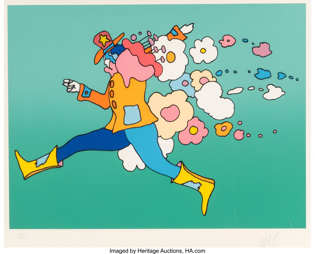 Peter Max (American, b. 1937) Flower Jumper Lith: Peter Max (American, b. 1937)Flower JumperLithograph in colors on paper