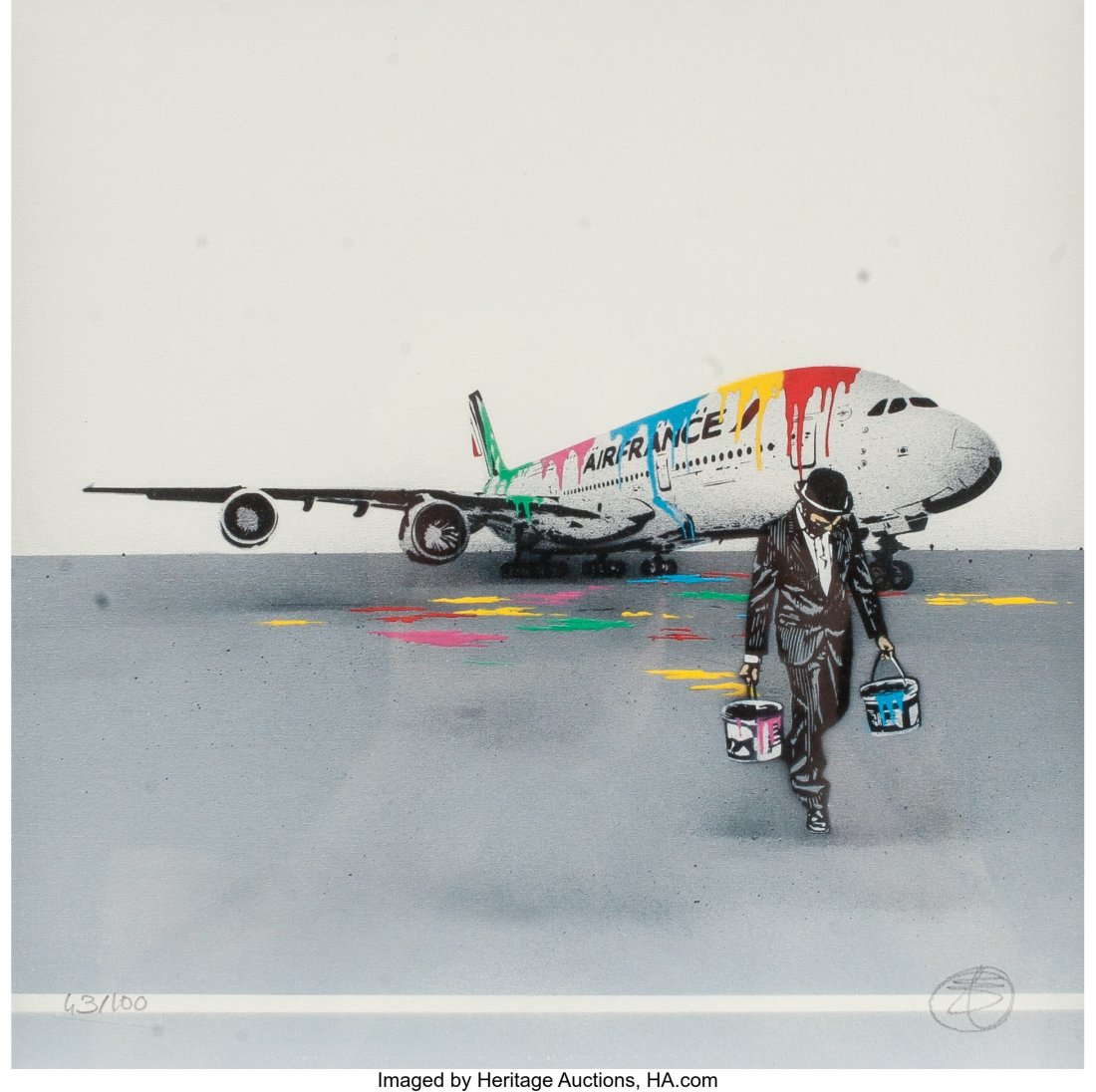 Nick Walker (British, b. 1969) Air France, c. 20: Nick Walker (British, b. 1969)Air France, c. 2000Screenprint in colors on w