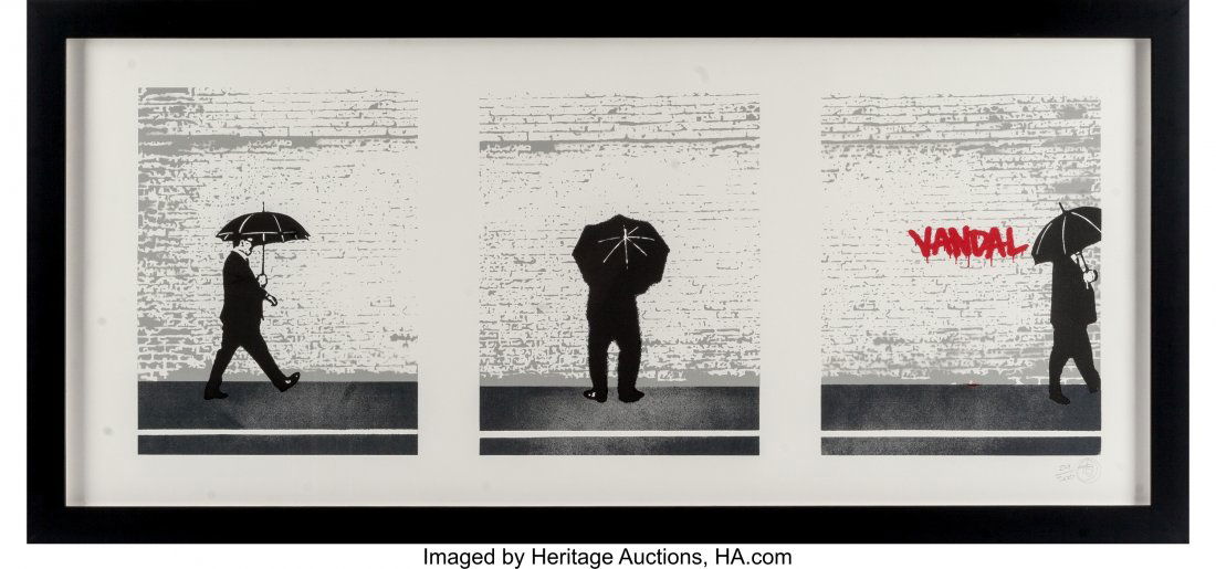 Nick Walker (British, b. 1969) Vandal, triptych,: Nick Walker (British, b. 1969)Vandal, triptych, 2008Screenprint in colors o