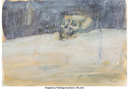 Kent Williams (American, 1962) Skull in a landsc: Kent Williams (American, 1962)Skull in a landscape, 2002Acrylic on paper