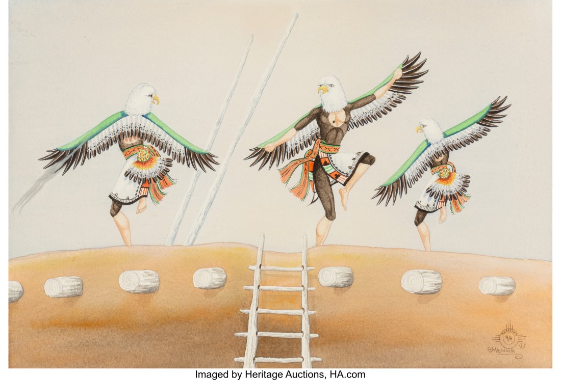 Marcellus Medina (Zia, b. 1954) Untitled  c. 199 (1 of 3)