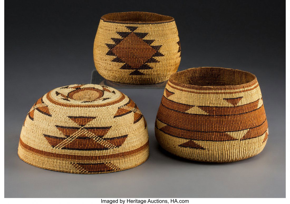 Three Northern California Twined Basketry Items (1 of 1)