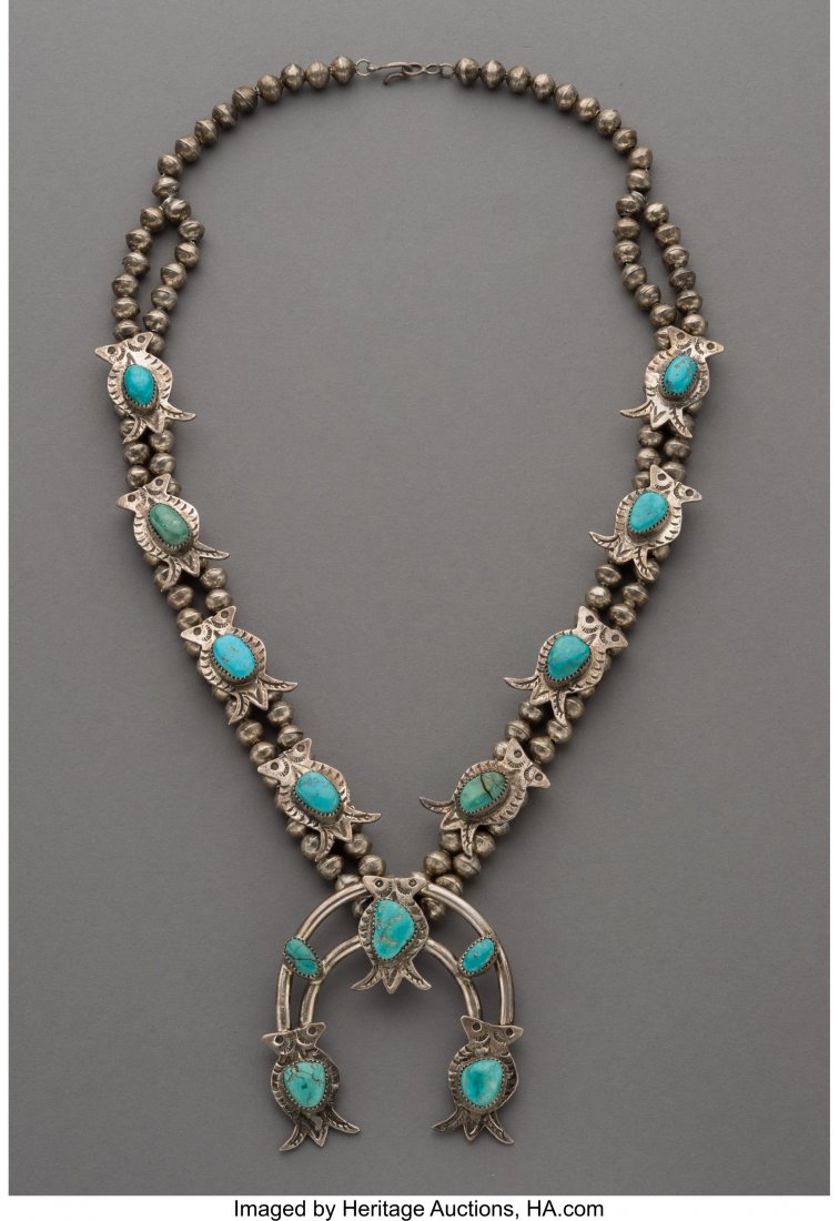 A Zuni Squash Blossom Necklace c. 1940   silver, (1 of 1)
