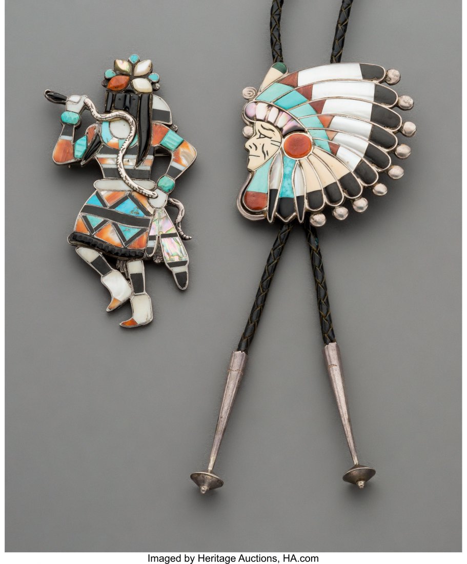 Two Zuni Jewelry Items c. 1950    including a br (1 of 1)