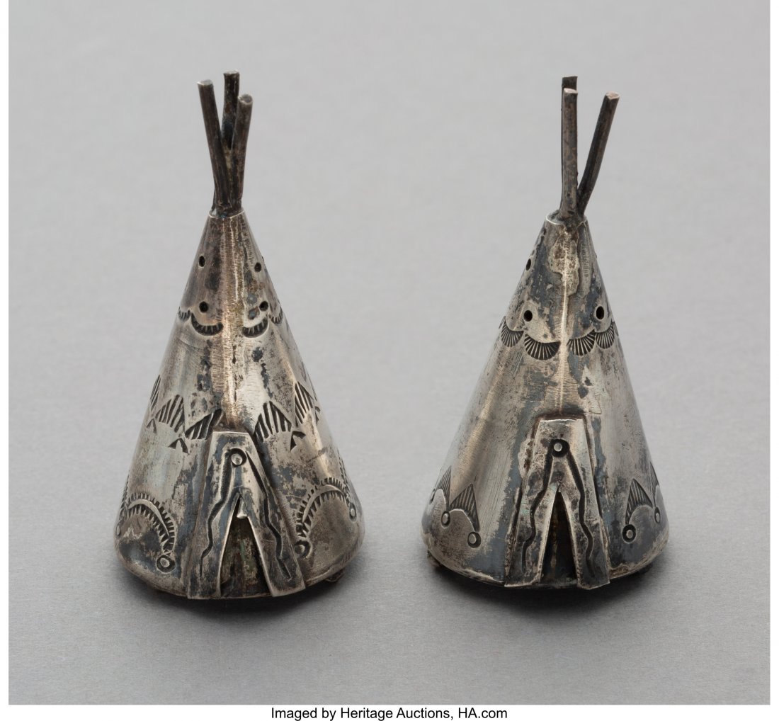 A Pair of Fred Harvey Silver Salt and Pepper Sha (1 of 1)