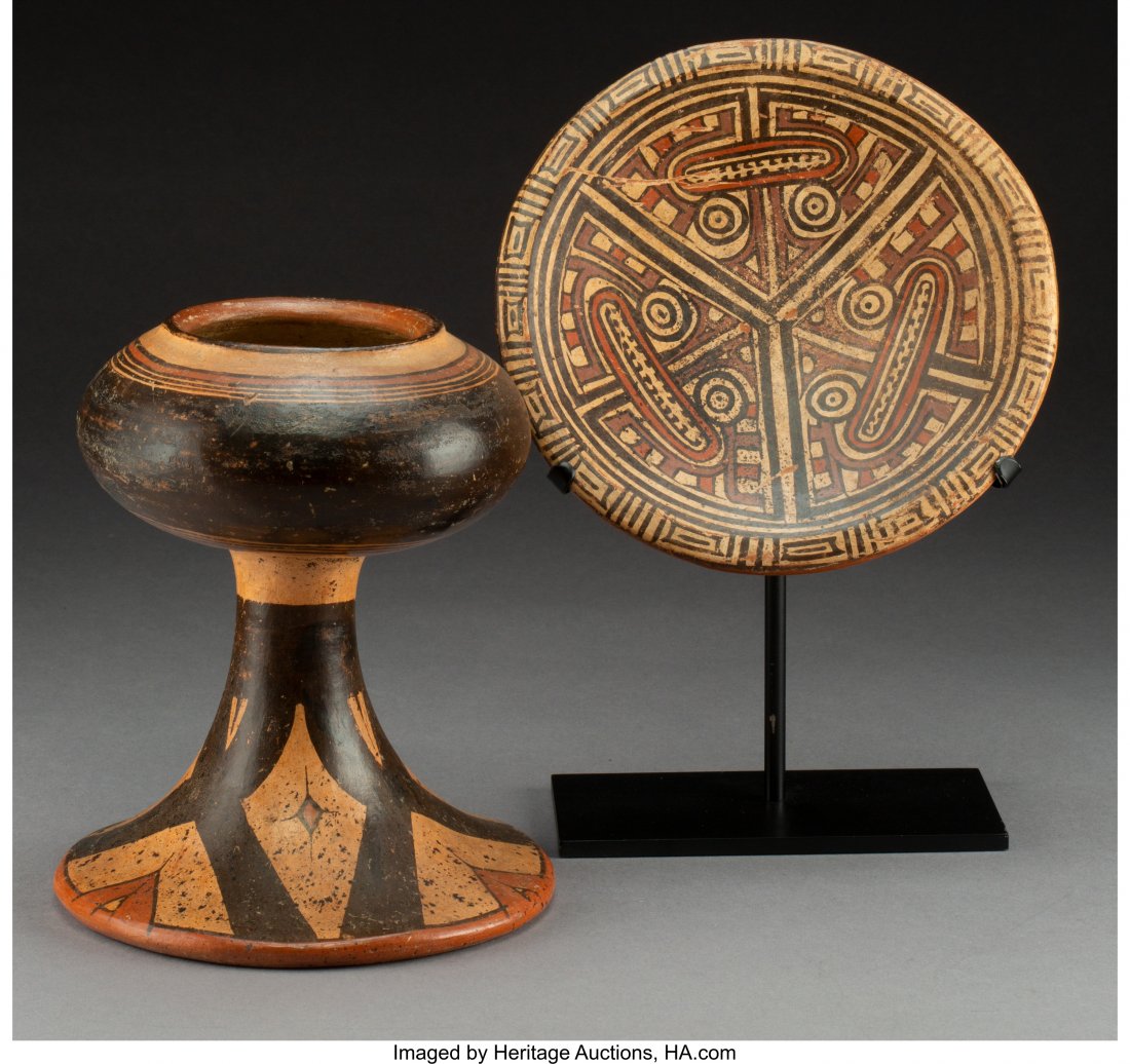 Two Cocle Polychrome Ceramics c. 600 - 900 AD  O (1 of 3)