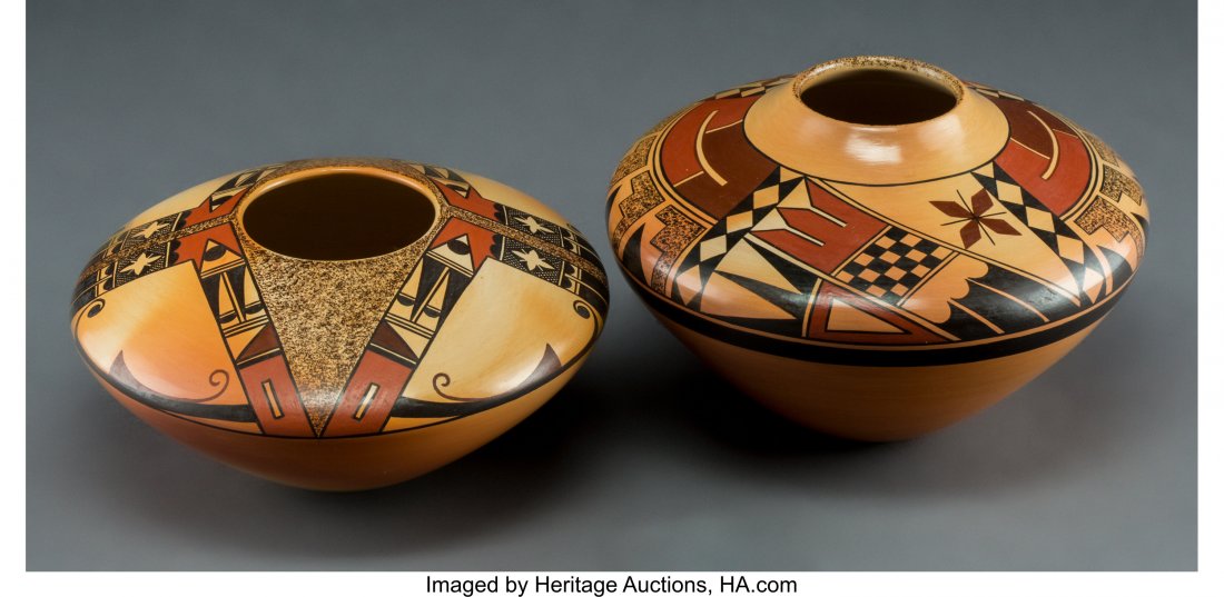 Two Contemporary Hopi Polychrome Jars Mark Tahbo (1 of 2)