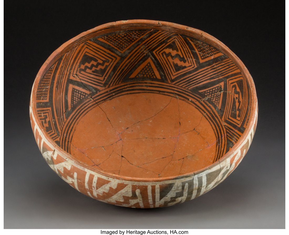 A St. John's Polychrome Bowl  Diameter:  12 Â½ i (1 of 1)