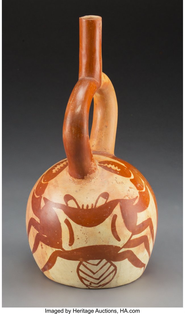 A Large Moche Stirrup Vessel c. 100 - 700 AD (1 of 4)