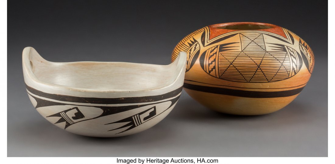 Two Hopi Pottery Vessels Helen Naha (Feather Wom (1 of 1)
