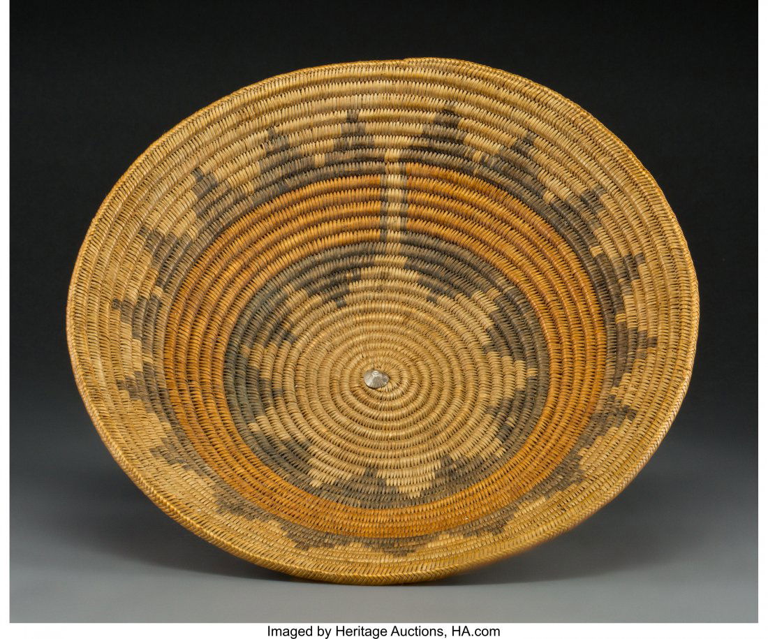 A Navajo Polychrome Coiled Wedding Tray    c. 19 (1 of 1)