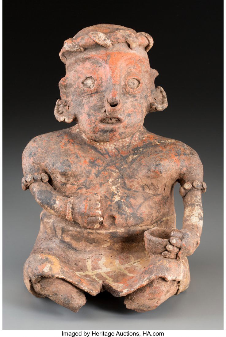 A Nayarit Seated Female Figure   c. 200 BC - 200 (1 of 3)