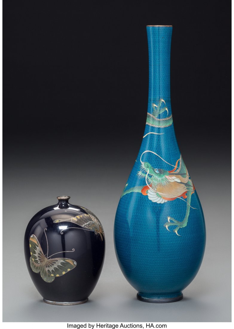 An Inaba Nanaho CloisonnÃ© Bottleneck Dragon Vas (1 of 3)