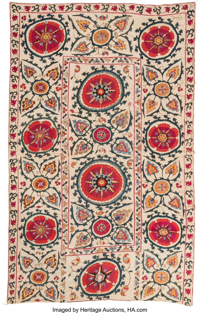 An Uzbek Shakhrisabz Suzani Textile, early 19th (1 of 2)