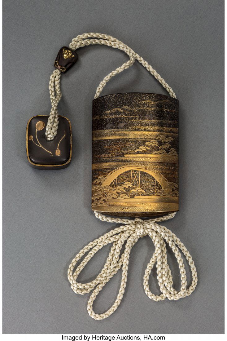 A Hasagawa Shigeyoshi Japanese Lacquered Inro wi (1 of 3)