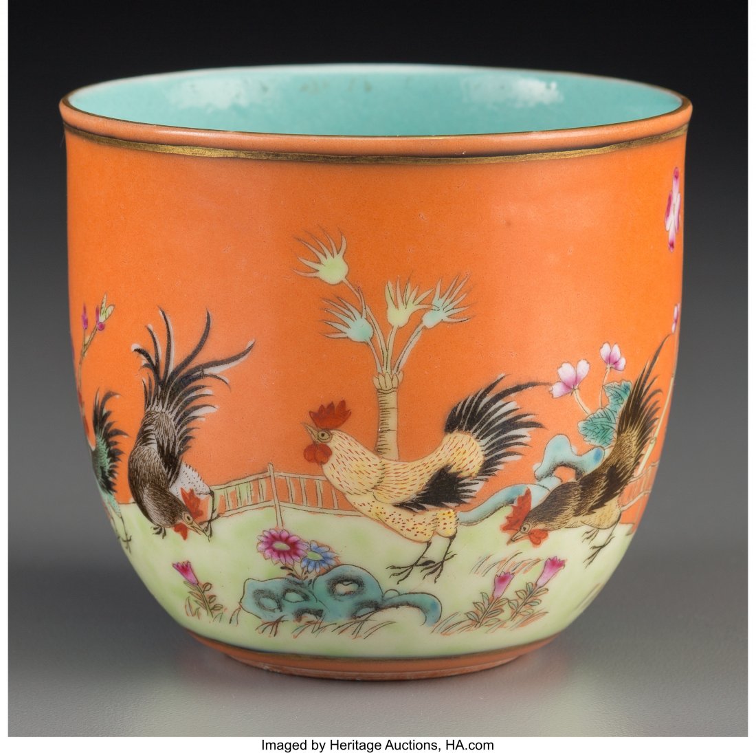 A Chinese Enameled Porcelain Chicken Cup, Republ (1 of 3)