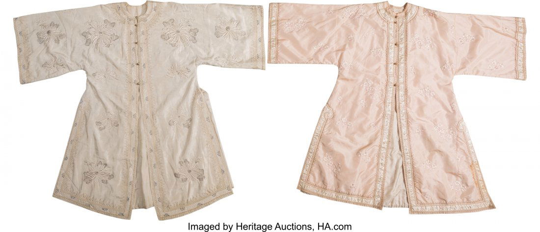 Two Chinese Silk Embroidered Robes, mid-20th cen (1 of 1)