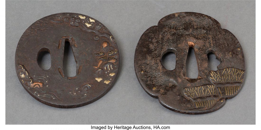 Two Japanese Iron Tsuba, Edo Period, 19th centur (1 of 2)