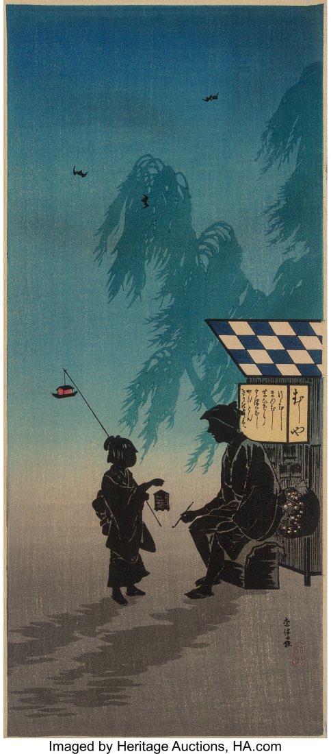 Three Takahashi Shotei (1871-1945) Japanese Wood (1 of 8)