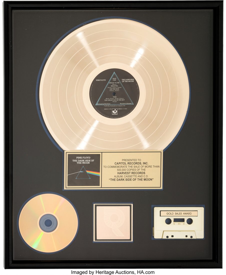 Pink Floyd The Dark Side of the Moon RIAA Hologr: Pink Floyd The Dark Side of the Moon RIAA Hologram Gold Rec