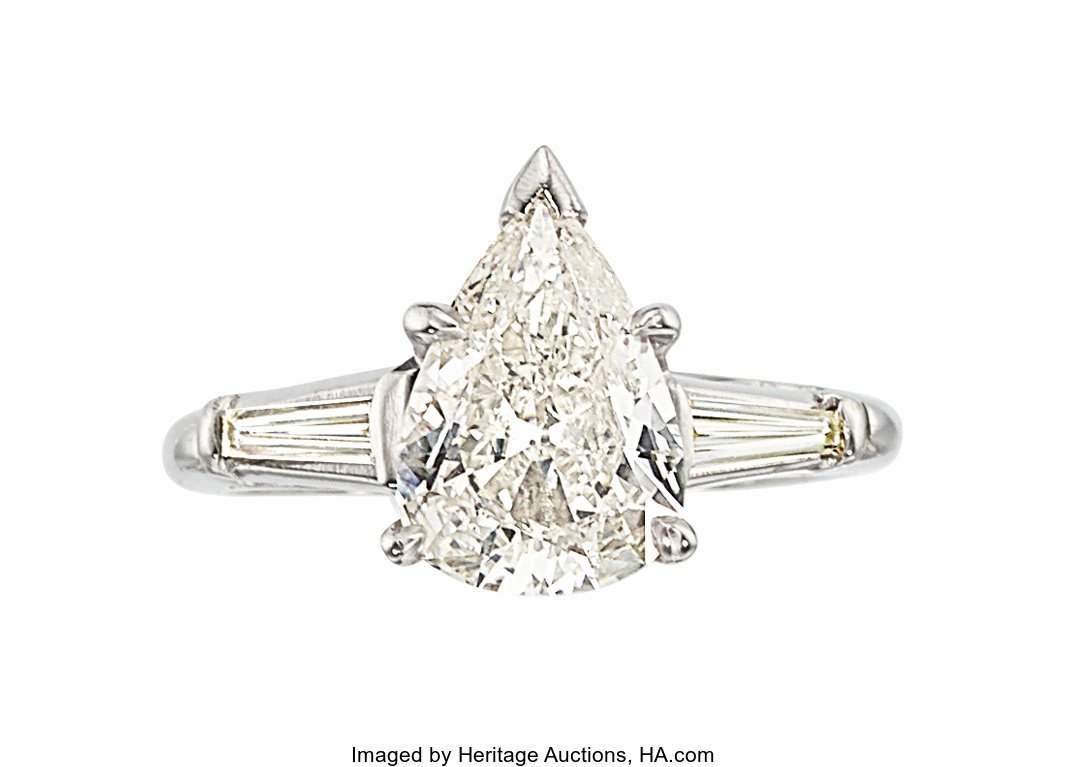 Diamond, Platinum Ring   The ring features a pea (1 of 3)