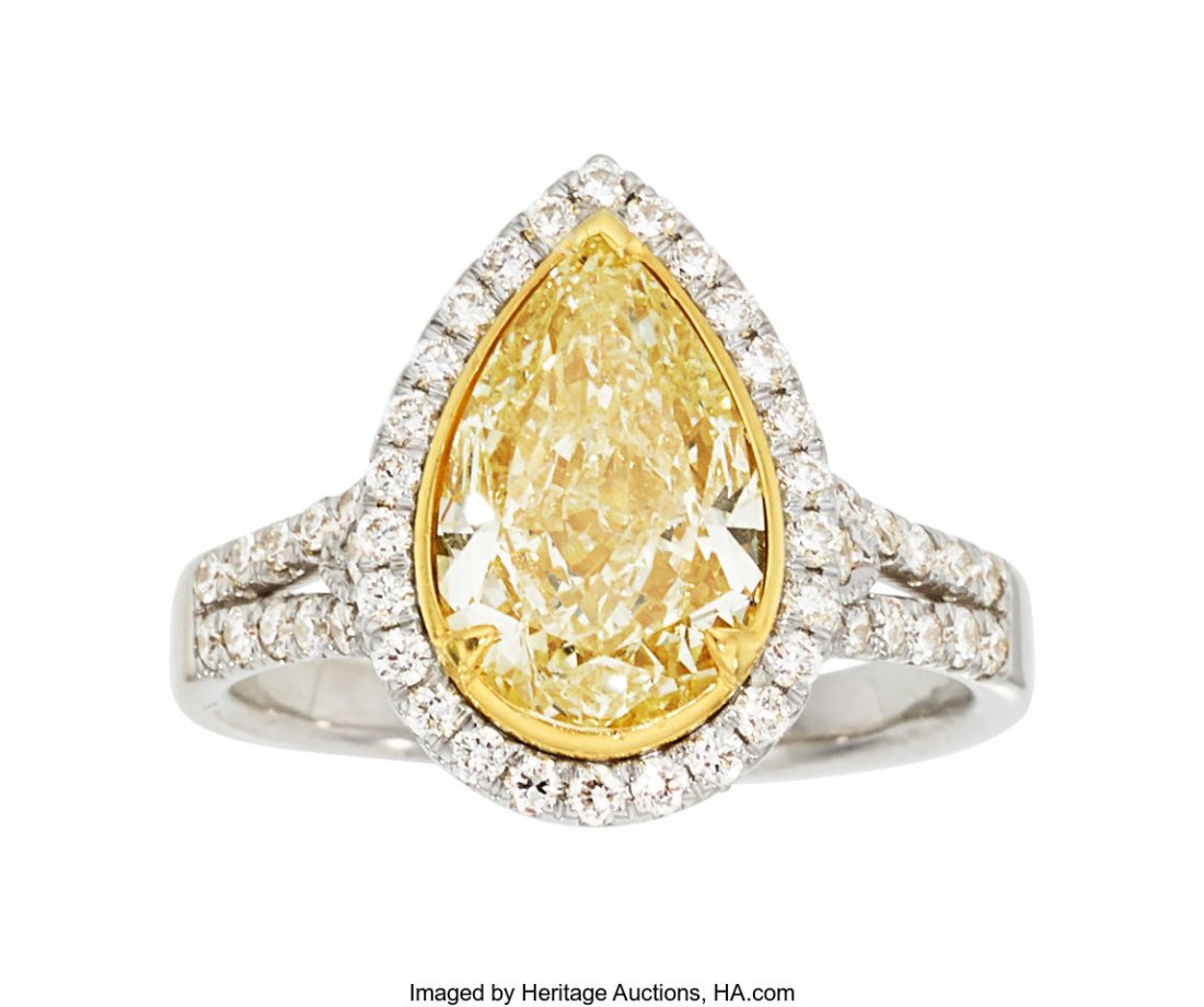 Diamond, Gold Ring  The ring features a pear-sha (1 of 4)