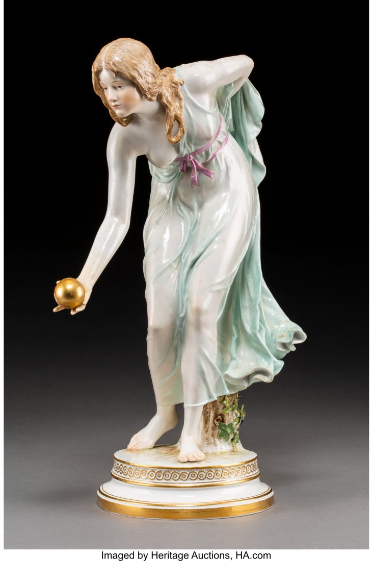 A Meissen Polychromed and Gilt Porcelain Figure,: A Meissen Polychromed and Gilt Porcelain Figure, modeled by Walter Schott, Meissen, Germany