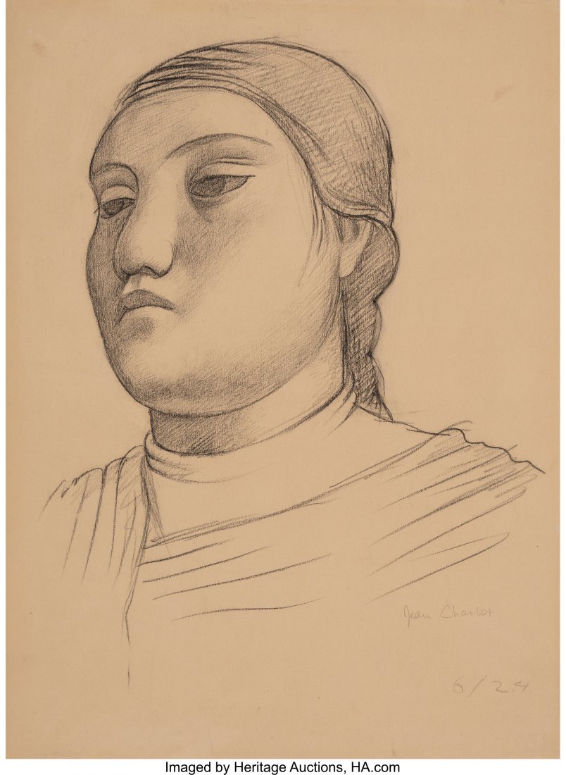 Jean Charlot (French, 1898-1979) Head of a Woman: Jean Charlot (French, 1898-1979) Head of a Woman (Dona Luz Jimenez), 1924 Cha