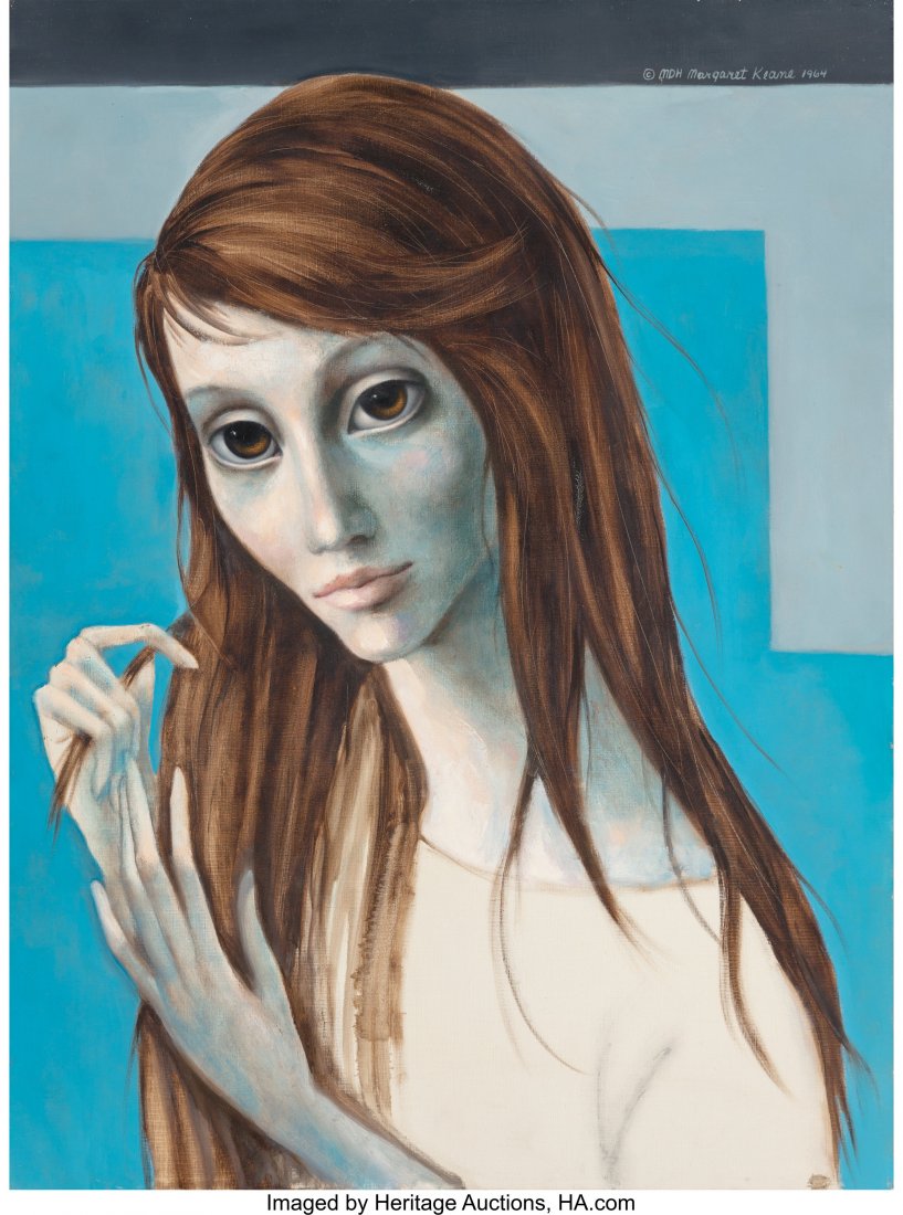 Margaret Keane (American, b. 1927) Girl with Lon: Margaret Keane (American, b. 1927) Girl with Long Hair, 1964 Oil on canv