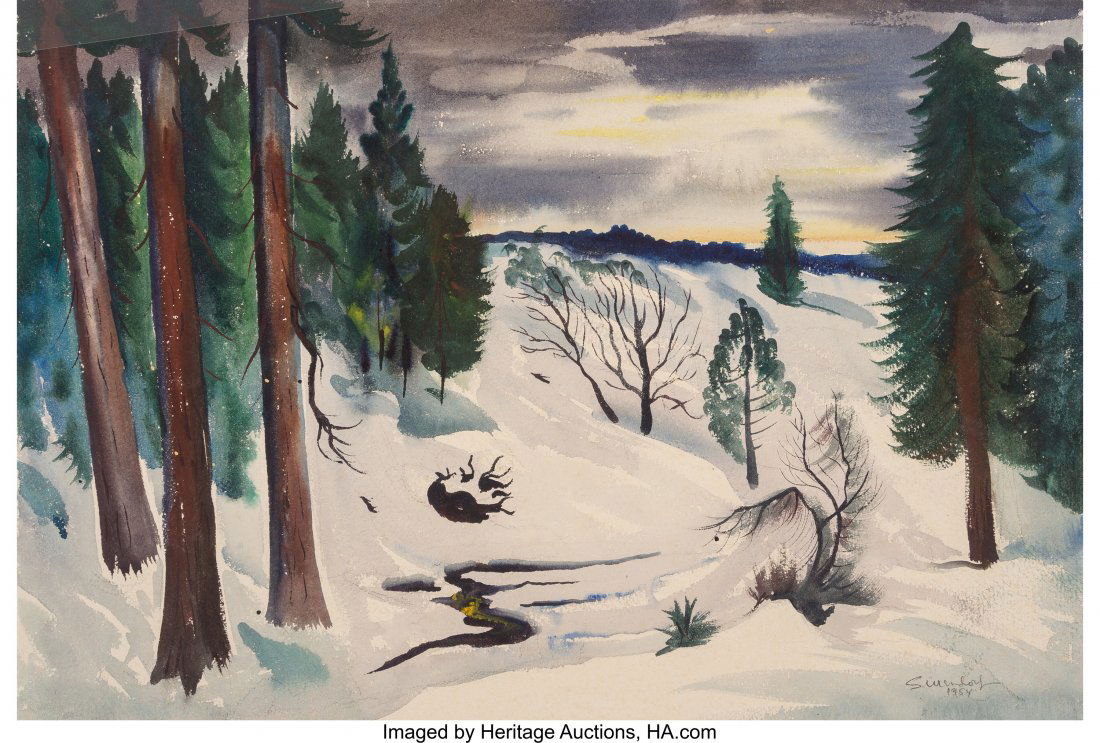 Charles Surendorf (American, 1906-1979) Sonora P: Charles Surendorf (American, 1906-1979)Sonora Pass, 1954Watercolor on paper