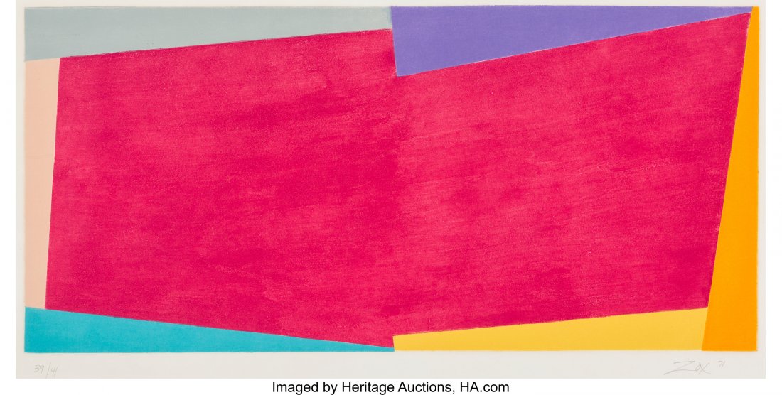 Larry Zox (American, 1936-2006) Untitled, 1971 S: Larry Zox (American, 1936-2006) Untitled, 1971 Silkscreen in colors on paper<