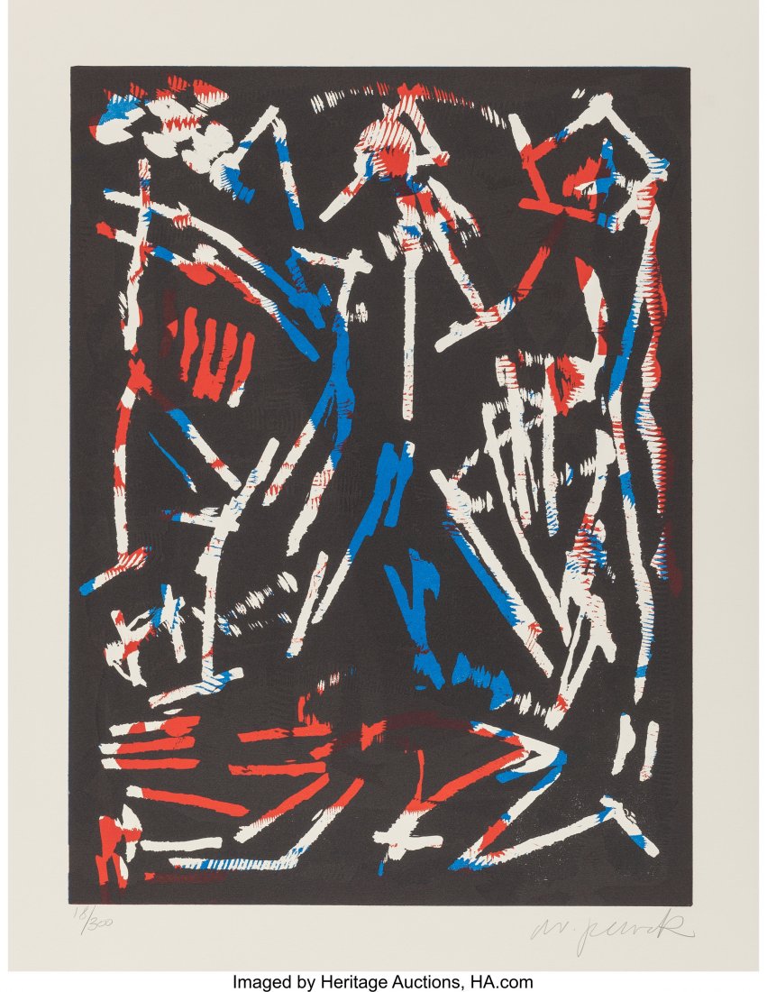 A. R. Penck (1939-2017) Mul, Bul, Dang & Sentime: A. R. Penck (1939-2017)Mul, Bul, Dang & Sentimentality, 1988Woodblock p