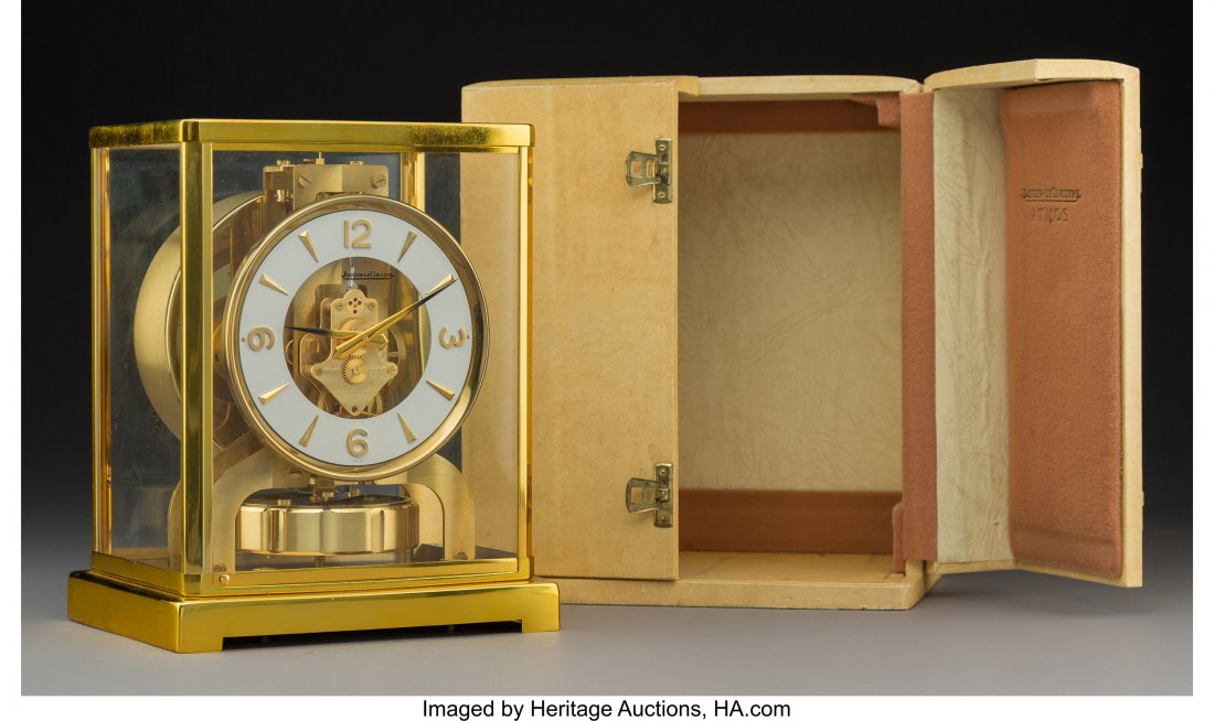 A Jaeger-LeCoultre Brass and Glass Atmos Clock, : A Jaeger-LeCoultre Brass and Glass Atmos Clock, Le Sentier, Le Chenit, Switzerland, circa 1970