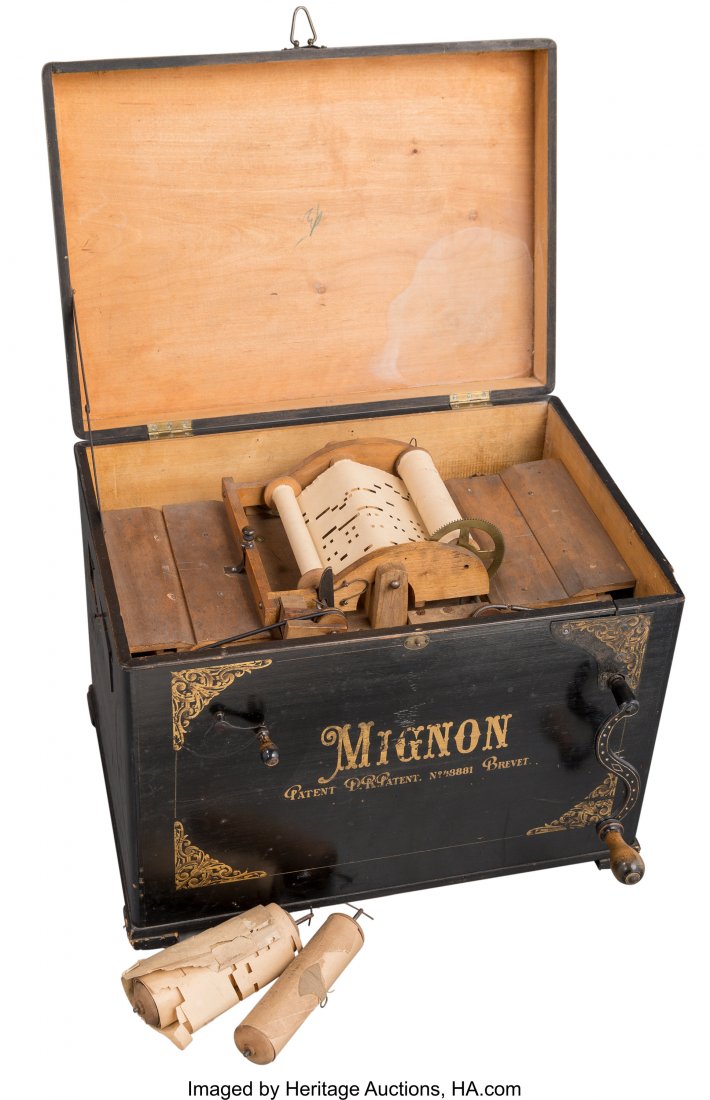 A Mignon Twenty-Two Note Reed Organette, circa 1: A Mignon Twenty-Two Note Reed Organette, circa 1904 13-1/2 x 18-3/8 x 17 inches (34.3 x 46.