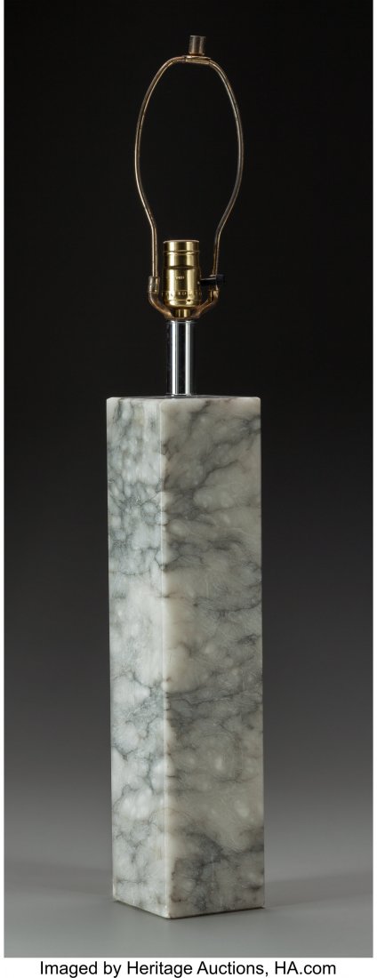 A Robert Sonneman Marble Table Lamp, circa 1960: A Robert Sonneman Marble Table Lamp, circa 196022 inches (55.9 cm) (excluding harp)