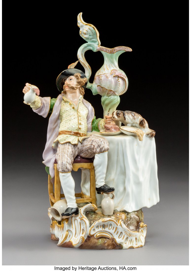A Meissen Polychromed and Gilt Porcelain Figural: A Meissen Polychromed and Gilt Porcelain Figural Group Abundance
