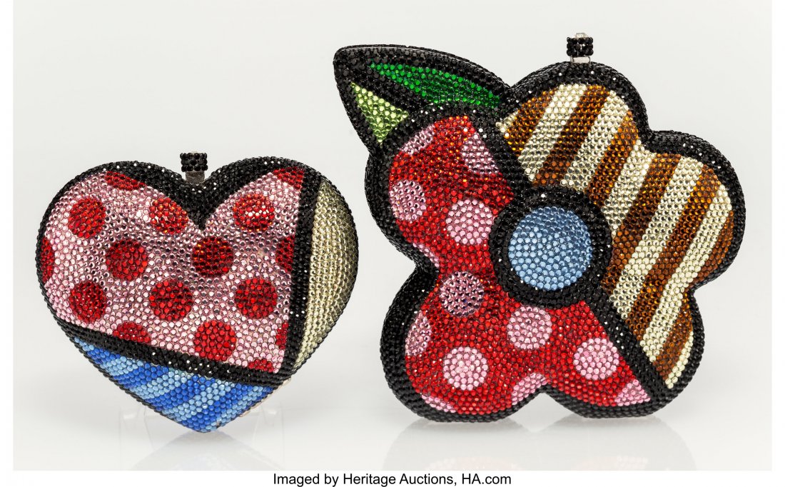 Romero Britto (Brazilian, b. 1963) Two Pop Art C: Romero Britto (Brazilian, b. 1963) Two Pop Art Clutches 8 x 6 x 2-1/2 inches
