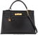 58164: Hermes 32cm Black Calf Box Sellier Kelly Bag wit