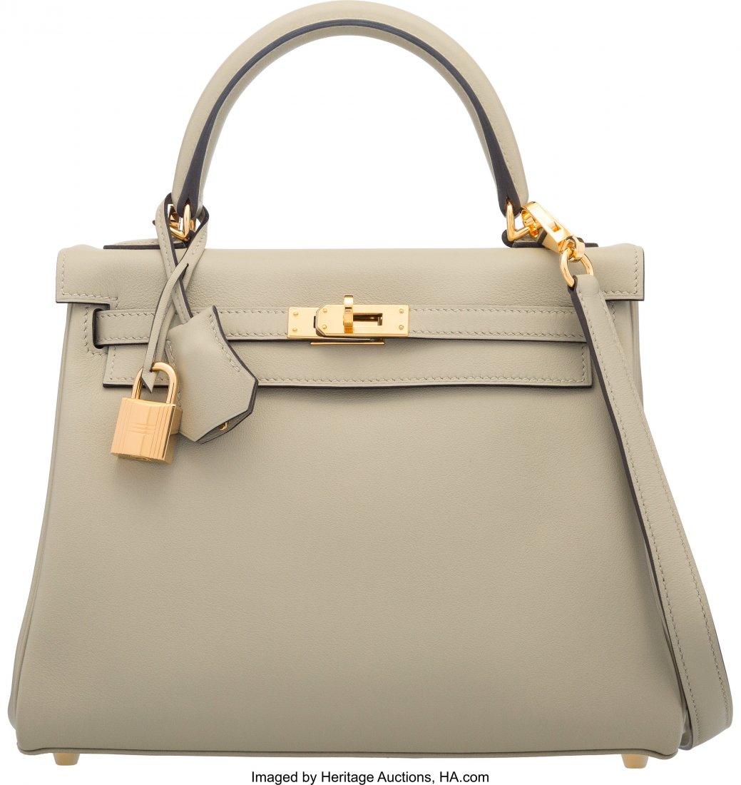 Hermes 25cm Sage Swift Leather Retourne Kelly Ba (1 of 5)