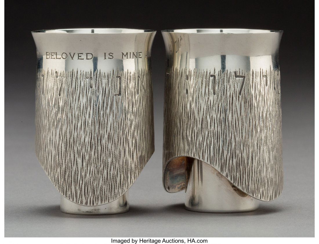 A Moshe Zabari Silver Double Marriage Cup, desig (1 of 4)