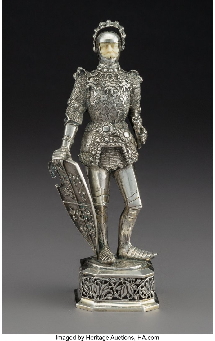A Jean L. Schlingloff Silver Figure: Standing Kn (1 of 3)