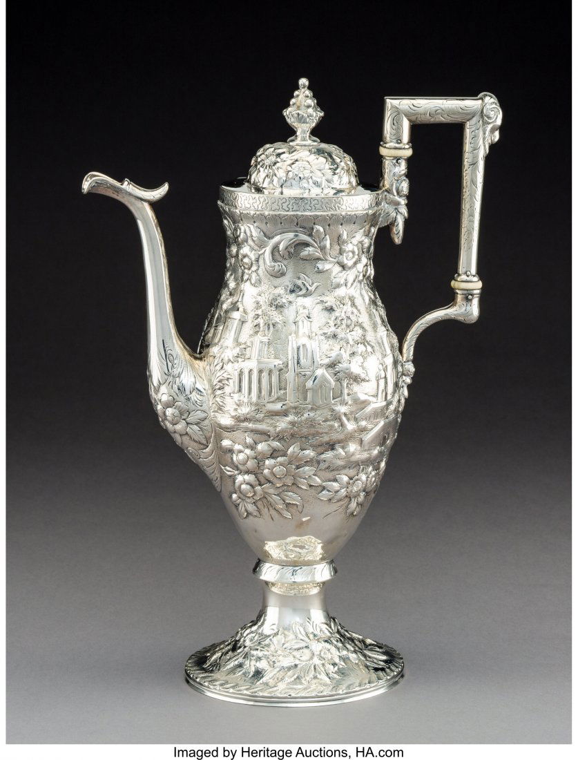 An S. Kirk & Son Coin Silver Coffee Pot with Rep (1 of 3)