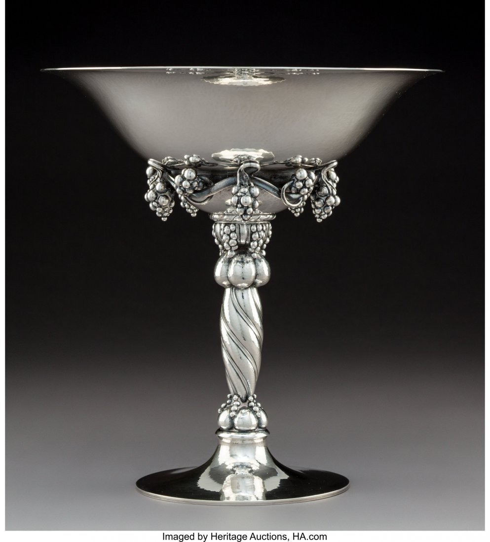 A Large Georg Jensen 264 A Silver Grape Compote, (1 of 3)