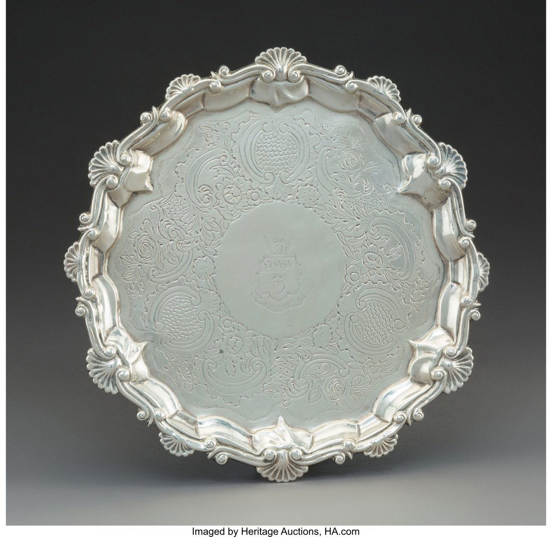 A George III Silver Footed Salver, London , 1775 (1 of 3)